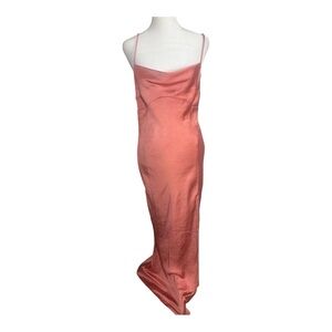 NWT Petal & Pup Rust Satin Slip Dress Woman’s Size 6 Small Spaghetti Strap Midi